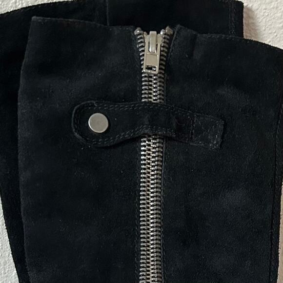 Nine West suede knee high riding boots zippers boho western fall black 6.5 - Picture 5 of 12